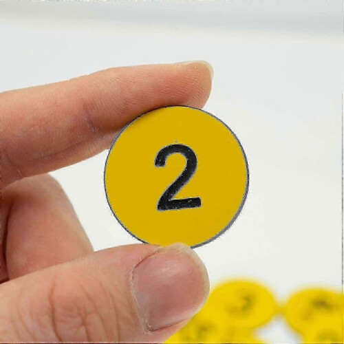 (1-100, Yellow) Engraved Plastic Number Tags for Key Identification 2