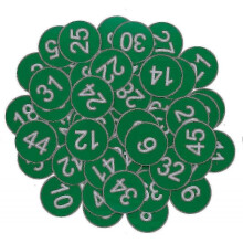 (51-100, Green) Engraved Plastic Number Tags for Key Identification