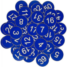 (Jan-50, Blue) Engraved Plastic Number Tags for Key Identification