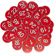 (201-300, Red) Engraved Plastic Number Tags for Key Identification