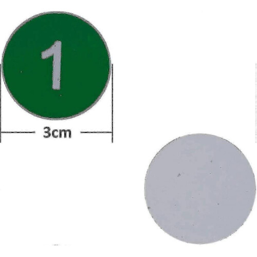 (Jan-50, Green) Engraved Plastic Number Tags for Key Identification 1