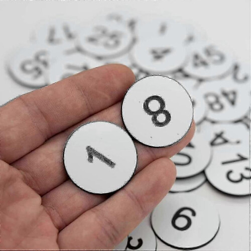 (51-100, White) Engraved Plastic Number Tags for Key Identification 2