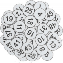 (51-100, White) Engraved Plastic Number Tags for Key Identification