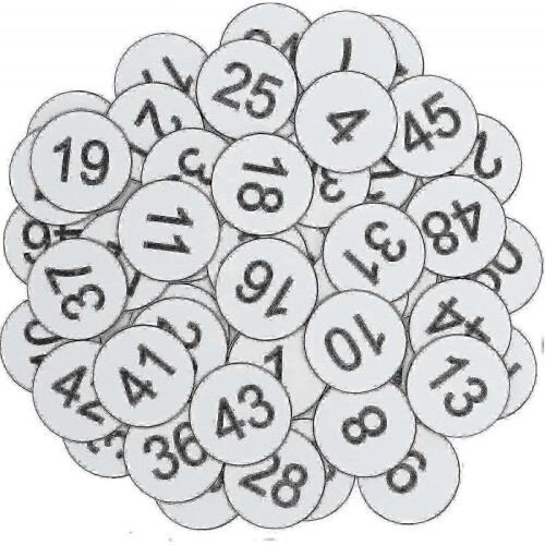 (51-100, White) Engraved Plastic Number Tags for Key Identification