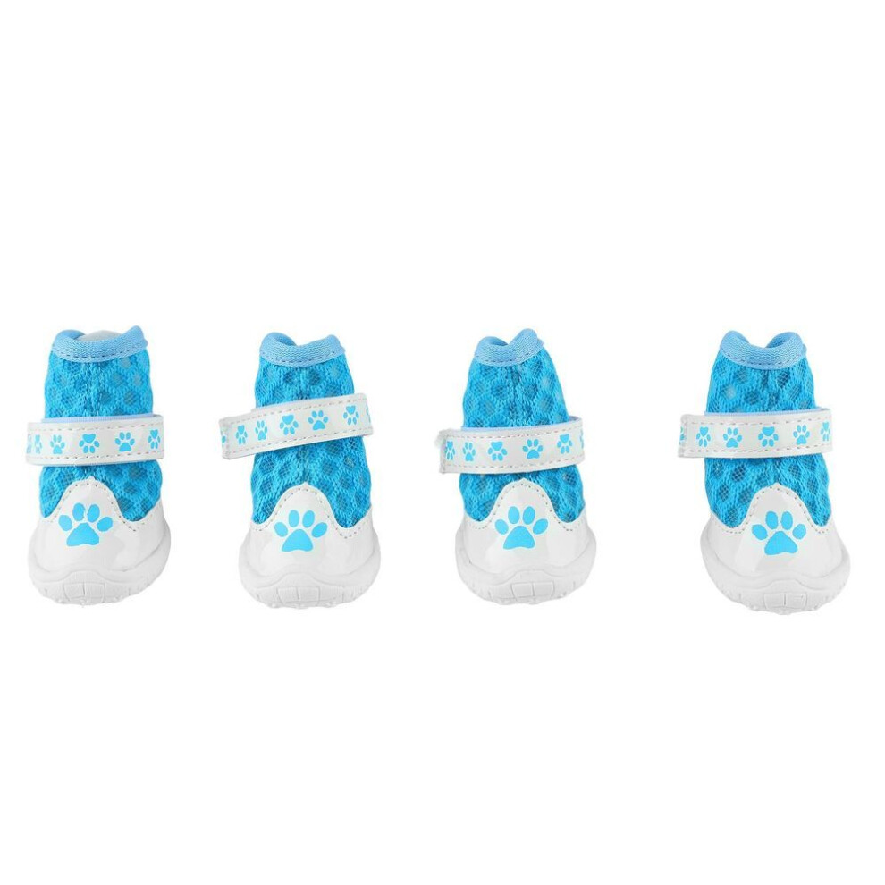 4pcs Dog Booties Summer Fashionable Breathable Mesh Lightweight Slip Resistance Dog Paw Protector
