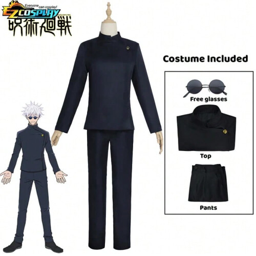 Gojo Robe Blue (Costume Set, L) Dark Blue High School Gojo Satoru Cosplay Costume ...