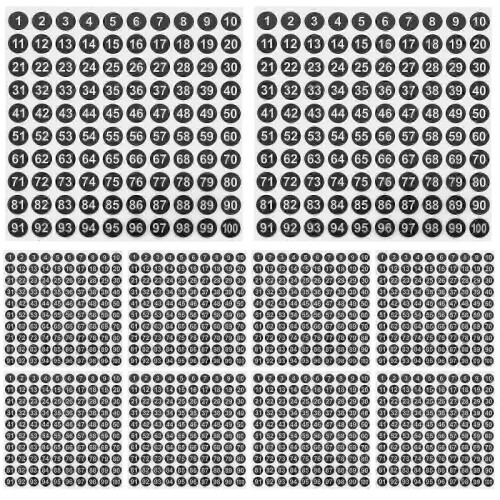 Adhesive Number Labels Round Classification Stickers 50Sheets 2