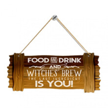 (C) Halloween Door Sign Wooden Halloween Welcome Sign Retro Hanging Sign Board with Lanyard for Window Front Door Fence