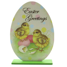 (JM00265) Rustic Easter Dining Table Decoration Egg Shaped Cartoon Wooden Centerpiece Sign Plaque Spring Holiday Party Supplies