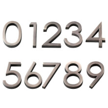 Practical Door Number Stickers for Decoration Made of ABS Resin Dark Brown 10 Pieces