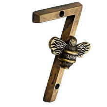 (A8) Brass Crafted Bee House Number Plaques with Modern Design and Metal Numbers 0-9 2025