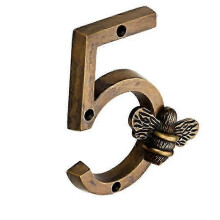 (A6) Brass Crafted Bee House Number Plaques with Modern Design and Metal Numbers 0-9 2025