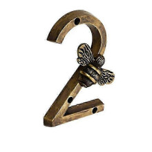 (A3) Brass Crafted Bee House Number Plaques with Modern Design and Metal Numbers 0-9 2025