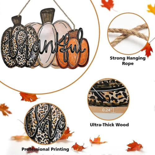 Thanksgiving Sign Fall Pumpkin Front Door Decoration Thanksgiving 2