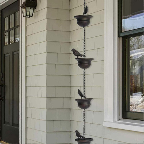 7.8FT Rain Chain, Rain Chains for Gutters Downspout, Rainwater Diverter Catcher 2