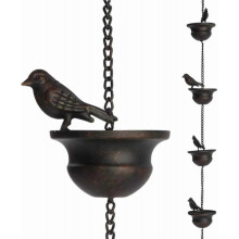 7.8FT Rain Chain, Rain Chains for Gutters Downspout, Rainwater Diverter Catcher