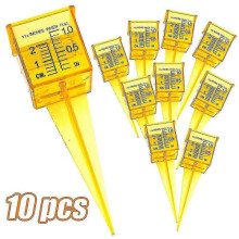10pcs 1.5" Rain Gauge/sprinkler GaugeWide MouthBright Yellow Outdoor Water Measuring Tool