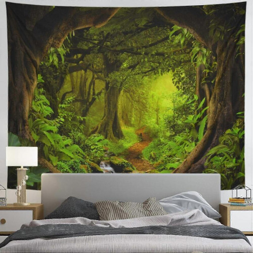 Forest Tapestry Psychedelic Tree Cave Tapestries Fantasy Nature Land 1