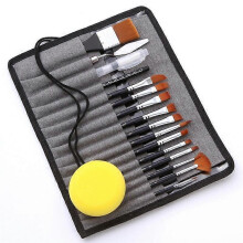 Nylon Hair Acrylic Paint Brushes with Drawstring Case, Artist Paint Brush Set for Acrylic Oil Watercolor Canvas