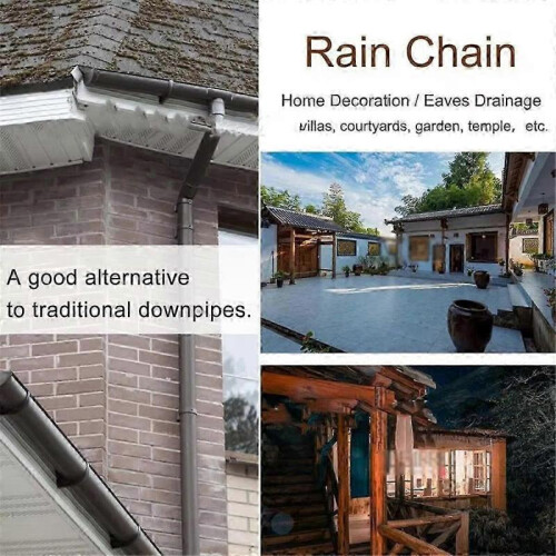 Iron rain chains for gutters - decorative garden water feature adapter 2