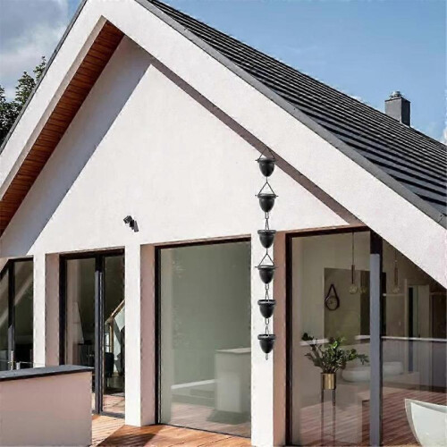 Gutter rain chains for downspouts - rust-resistant outdoor drainage solution 1