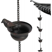Rain Chain Rain Water Catcher outdoor rain chains 94.49 Inch Movable Hanging 8 Birdbaths Rain Catchers