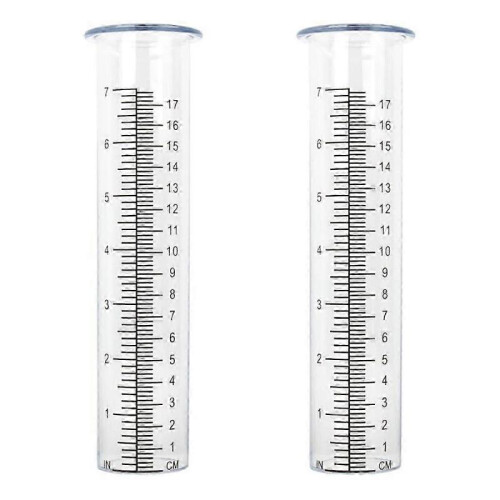 2pcs Plastic Rain Gauge Replacement Tube