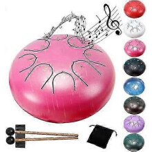(rose) Rain Drum for Garden, 8 Notes, 6 Inch Rain Drum, Drum for Outdoor Rain, Steel Tongue Drum Rain Play, Waterproof,Rain Drum for Outdoor Use