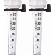 Garden Rain Measurement Kit, 2-Pack Transparent Gauges with Large Display, 35 mm/m Capacity, Durable Plastic Construction