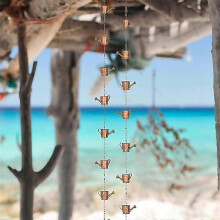 For for steel leaf rain chain garden gift for mom gutters rain catcher