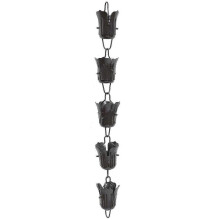 Decorative Rain Chain Aluminium Alloy Drainage Balcony 100X11.5cm Japanese Style Petals 1Set100X11.5cmBlack SZRH A-DS