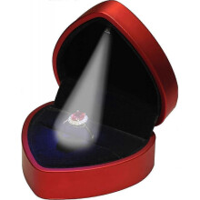 LED Red Ring Box for Proposal, Wedding, Engagement, Birthday, Valentine' Day, Mother's Day, Father's Day, Christmas...Luxury Heart Shaped Design LED R