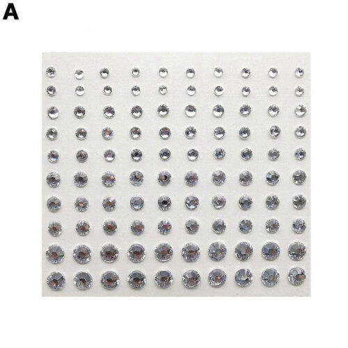 (White) Eyebrow Makeup Face Multi-size Pearl Eyebrow Face Drill Rhinestone Decoration