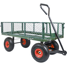 GARDEN TROLLEY Wagon Cart Fold Down Sides Steel Gardening Truck