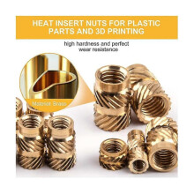 340pcs M2 M2.5 M3 M 4 M 5 M6 Metric Knurled Nut Assortment Set Threaded Insert Nuts Brass Heat Insert for 3D Printing