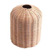 (As Described, Beige L) Rattan Handmade Cooking Gas Cylinder Cover Camping Hiking Pouch Beige S