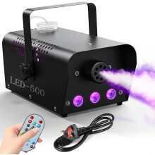 500W Fog Machine with 3 RGB LED and Wireless Remote Control, Smoke Machine with Lights for Party Halloween Christmas Stage Effect Disco