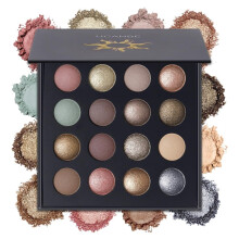 16 Farben nackt Lidschatten Lidschatten Make -up -Palette, mattes Glitzer Metallic Shimmer, Hochpigmentiertes, gemischtes Farbsystem