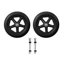(8 inches, Black) 2Pcs 6/7/8inch Heavy Duty Wheelchair Front Caster Wheels - Smooth Flexible Solid Tire Replacement (6 inches, Grey)