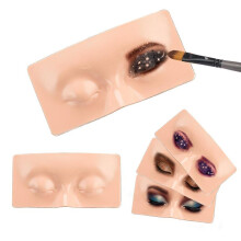 (White skin with eyes closed) Makeup Practice Face Board Realistic Natural Eye Makeup Silicone Perfect Aid