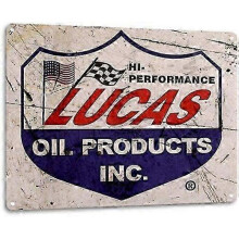 Lucas Oil Logo Garage Auto Shop Gas Retro Advertising Wall Decor Metal Tin Sign 8x12in 2025