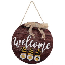 Wooden Welcome Sign Round Design Welcome Board Hanging Front Door Welcome Sign