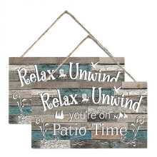 2pcs Home Background Wall Decorations Rustic Style Hanging Board Sign Home Decor