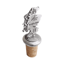 (Add a Gift Pouch) Scotland Map Loch Ness Pewter Bottle Stopper