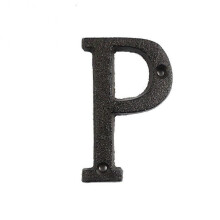 (P) Metal Letters Numbers Cast Iron Decoration House Sign Doorplate DIY Cafe Wall
