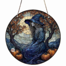 (C) Halloween Gothic Wall Sign With Chain 2D Flat Acrylic Witch Wall Sign Door Sign