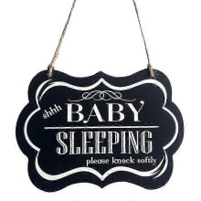Baby Sleeping Letters Printed Bedroom Door Wooden Hanging Sign Board Home Decor