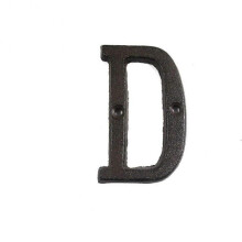 (D) Metal Letters Numbers Cast Iron Decoration House Sign Doorplate DIY Cafe Wall