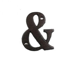 (&) Metal Letters Numbers Cast Iron Decoration House Sign Doorplate DIY Cafe Wall