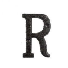 (R) Metal Letters Numbers Cast Iron Decoration House Sign Doorplate DIY Cafe Wall